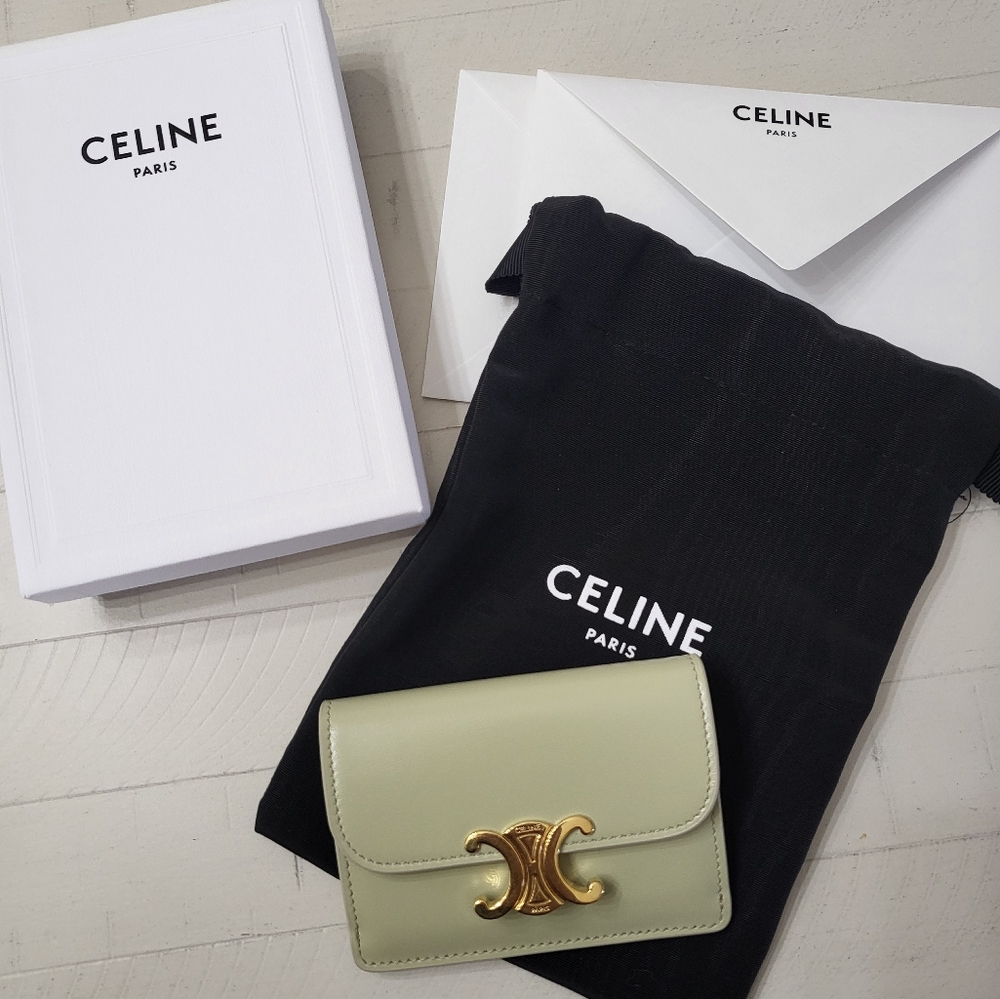 Celine Triomphe leather card holder